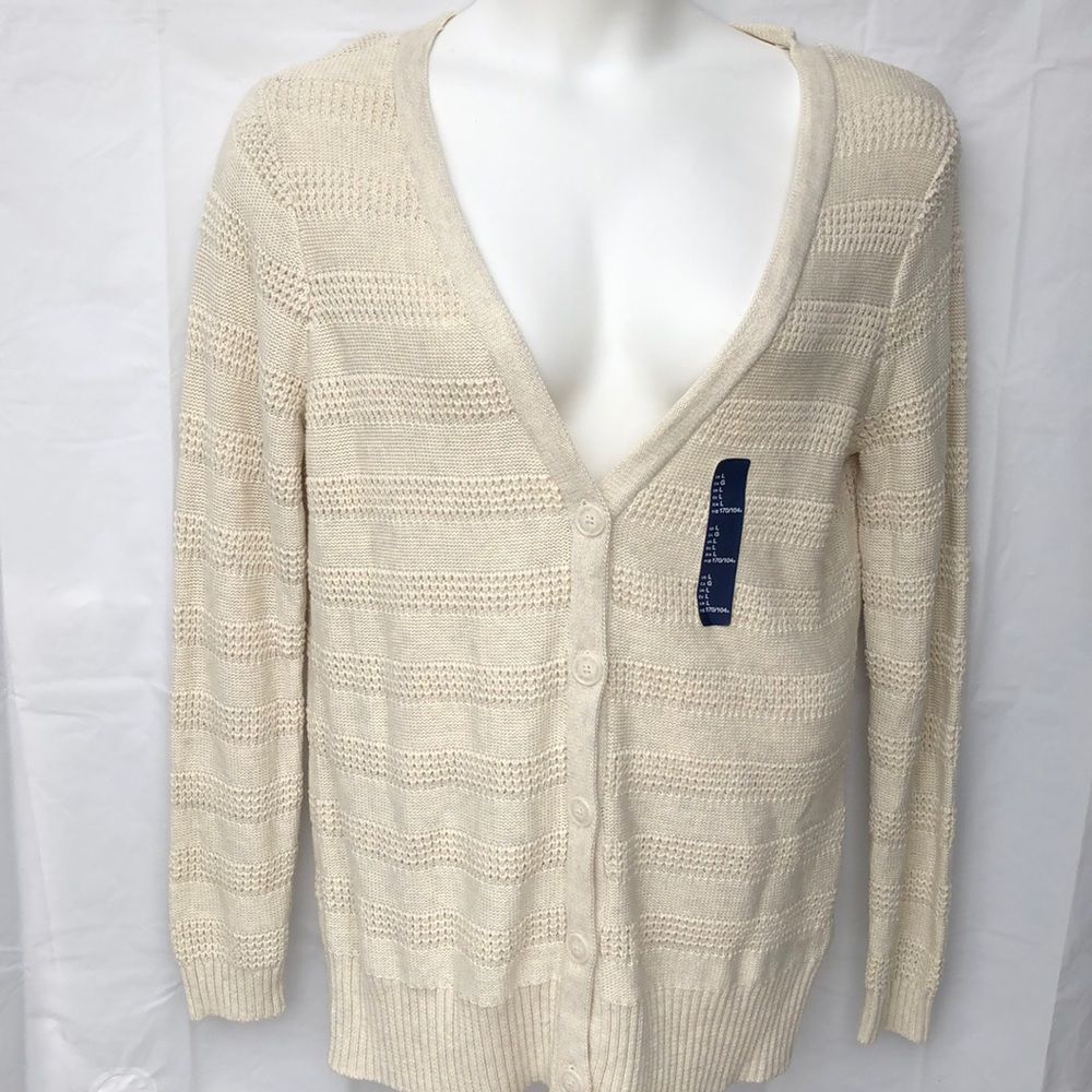New Gap beige oversized cardigan sweater size Lg